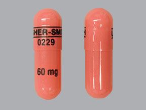 Pill UPSHER-SMITH 0229 60 mg Pink Capsule/Oblong is Morphine Sulfate Extended-Release