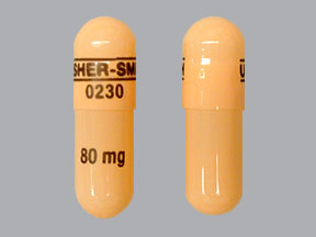 Pill UPSHER-SMITH 0230 80 mg Orange Capsule/Oblong is Morphine Sulfate Extended-Release