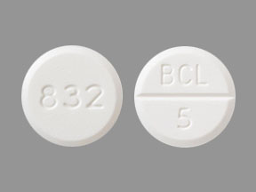 Pill 832 BCL  5 White Round is Bethanechol Chloride