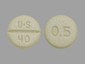 Pill U-S 40 0.5 Green Round is Bumetanide
