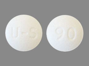 Pill U-S 90 White Round is Atropine Sulfate and Diphenoxylate Hydrochloride