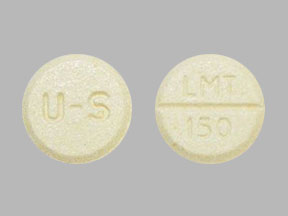 Pill U-S LMT 150 Yellow Round is Lamotrigine