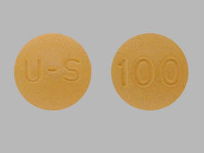 Pill U-S 100 Yellow Round is Topiramate