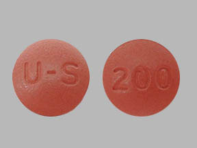 Pill U-S 200 Red Round is Topiramate