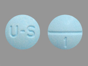 Pill U-S 1 Blue Round is Clonazepam