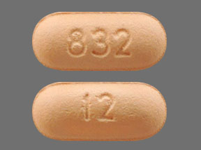 Pill 12 832 Tan Capsule/Oblong is Memantine Hydrochloride