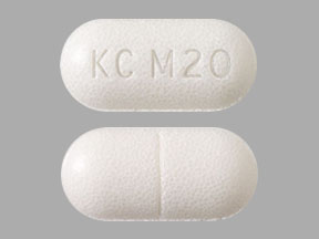 Pill KC M20 White Oval is Klor-Con M20