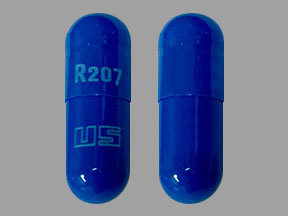 Pill R207 US Blue Capsule-shape is Restora Rx
