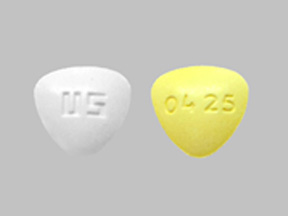 Pill US 0425 Yellow & White Three-sided is Norel AD