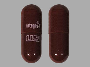 Pill US Integra F Maroon Capsule/Oblong is Integra F