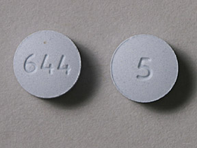 Pill 644 5 Blue Round is Metolazone