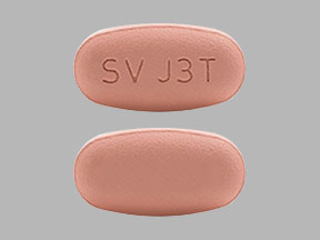 Pill Imprint SV J3T (Juluca dolutegravir 50 mg / rilpivirine 25 mg)