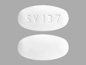 Pill SV 137 is Dovato dolutegravir sodium 50 mg / lamivudine 300 mg