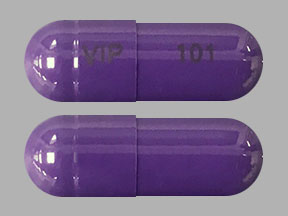 Pill VIP101 Purple Capsule/Oblong is Vilamit MB