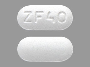 Pill ZF 40 White Capsule/Oblong is Memantine Hydrochloride