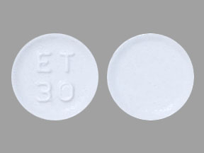 Pill ET 30 White Round is Chlorthalidone