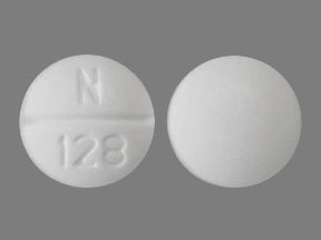 Pill N 128 White Round is Methadone Hydrochloride