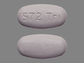 Pill 572 Tri Purple Elliptical/Oval is Triumeq