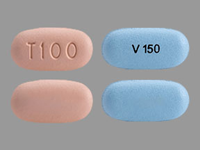 Pill T100 is Trikafta elexacaftor 100 mg / ivacaftor 75 mg / tezacaftor 50 mg