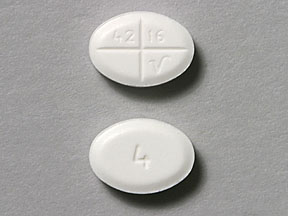 4 42 16 V Pill Images White / Elliptical Oval.