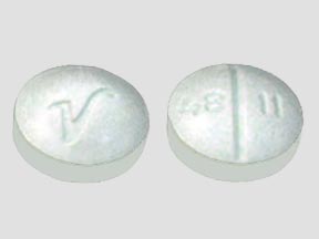 Pill V 48 11 Green Round is Oxycodone Hydrochloride