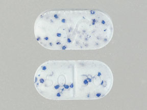 Pill 50 30 V White & Blue Specks Oval is Phentermine Hydrochloride