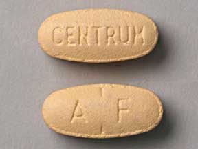 Pill CENTRUM A F Peach Elliptical/Oval is Centrum