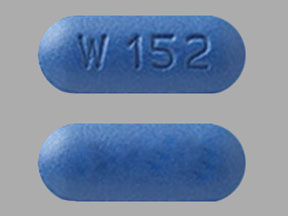 Pill W 152 Blue Capsule/Oblong is Valacyclovir Hydrochloride