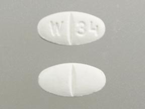 Metoprolol succinate extended-release 25 mg W 34