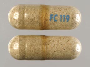 Pill FC119 Brown Capsule/Oblong is Fiber Capsules