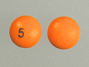 Pill 5 Orange Round is Gentle Laxative