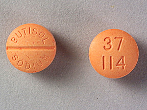 Pill BUTISOL SODIUM 37 114 Orange Round is Butisol Sodium