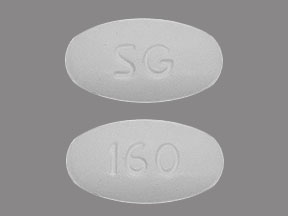 Pill SG 160 White Oval is Irbesartan