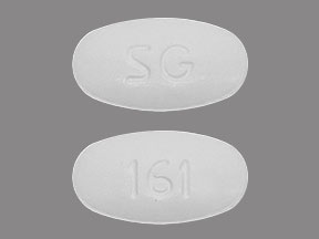 Pill SG 161 White Elliptical/Oval is Irbesartan