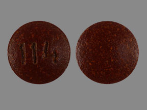 Pill 114 Brown Round is Phenazopyridine Hydrochloride