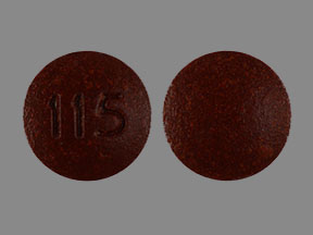 Pill 115 Brown Round is Phenazopyridine Hydrochloride