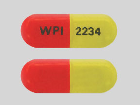 Pill WPI 2234 Orange & Yellow Capsule-shape is Tetracycline Hydrochloride