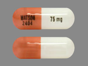 Pill WATSON 2404 75 mg White Capsule/Oblong is Doxycycline Monohydrate