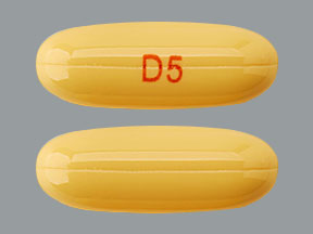 Pill D5 Yellow Capsule-shape is Dutasteride
