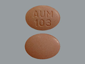 Pill AUM 103 Pink Oval is Montelukast Sodium (Chewable)