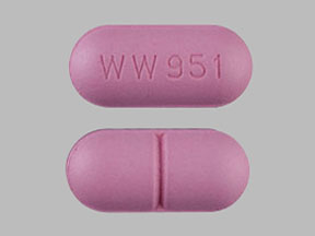 Pill WW 951 Pink Capsule/Oblong is Amoxicillin Trihydrate