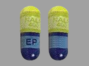 Pill NALFON 400 mg EP 123 Green Capsule-shape is Nalfon