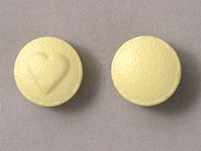 Pill Heart Yellow Round is Aspirin Enteric Coated