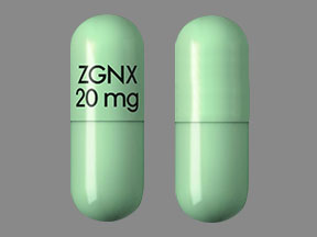 Pill ZGNX 20 mg Green Capsule/Oblong is Zohydro ER