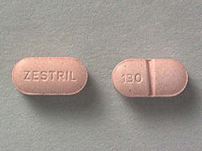 Pill ZESTRIL 130 Pink Elliptical/Oval is Zestril