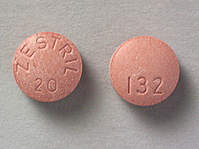 Pill ZESTRIL 20 132 Pink Round is Zestril