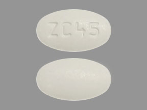 Pill ZC45 White Elliptical/Oval is Pravastatin Sodium
