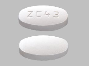 Pill ZC43 White Elliptical/Oval is Pravastatin Sodium