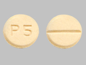 Pill P5 Yellow Round is Pramipexole Dihydrochloride