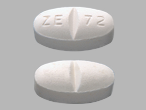 Pill ZE 72 White Elliptical/Oval is Gabapentin
